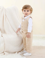 Baby Boys Suit Infant Formal Outfit Wedding 1st Birthday Dress Outfits Newborn Bodysuit Vest  Pants Gentleman Clothes Sets