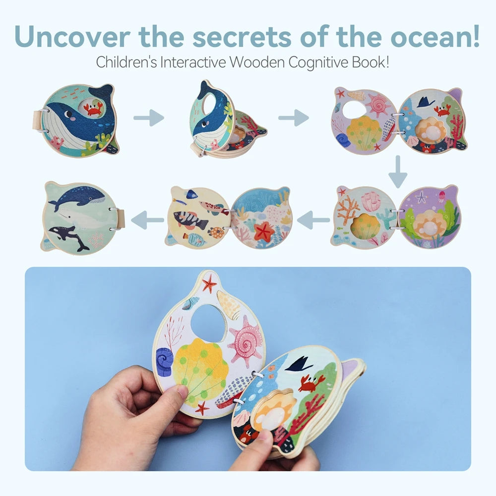 Wooden Marine Animal Learning Book