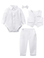 Baby Boys Suit Infant Formal Outfit Wedding 1st Birthday Dress Outfits Newborn Bodysuit Vest  Pants Gentleman Clothes Sets