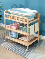 Diaper Changing Tables Solid Wood Baby Care Table Massage Bath Integrated Multifunctional Baby Bed Changing Table