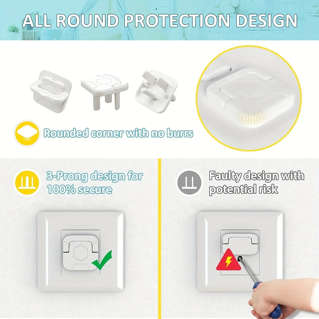 1-20Pc Baby Proof Outlet Covers Child Safety Plug Protector Reusable Socket Caps Electrical Outlet Plug Covers for Childproofing