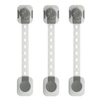 3Pcs/Set Child Safety Strap Locks Multi-Use Adhesive Plastic Baby Proofing Locks For Cabinets and Drawers,Toilet,Fridge