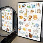 Playroom Nursery ABC Alphabet Numbers Poster Self-adhesive Art Waterproof Paper Sticker Coffee House Bar Room Wall Decor