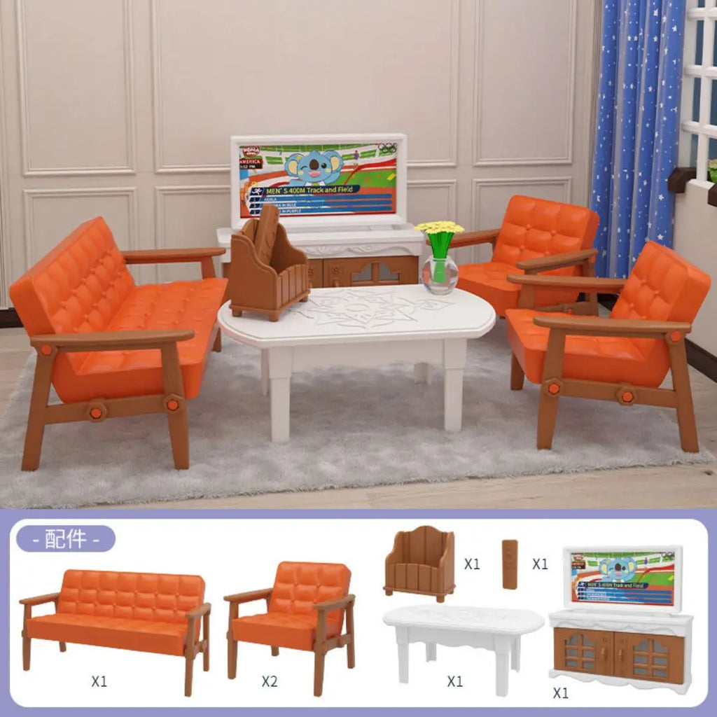Miniature Items Dollhouse Furniture Accessories Living Room Bedroom Supermarket Shopping Games Family Interaction Doll Kids Toys