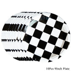 Racing Car Theme Disposable Tablecloth Red Black White Checkered Pattern Boys Kids Birthday Party Decoration Supplies Gifts ﻿