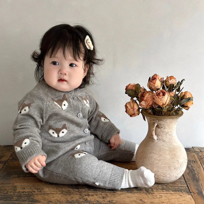 Cartoon Knit Baby Jumpsuit