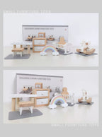 Nordic style villa, dollhouse, children's play, mini simulation furniture, bedroom, kitchen, wooden toys, boys and girls