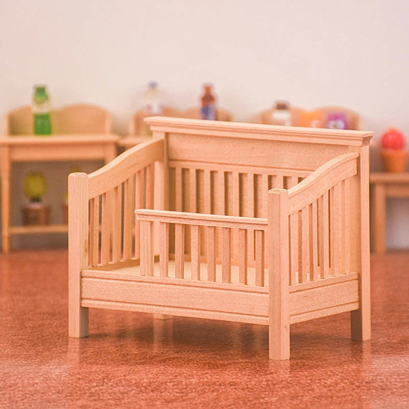 1:12 Miniature Wooden Dollhouse Cradle