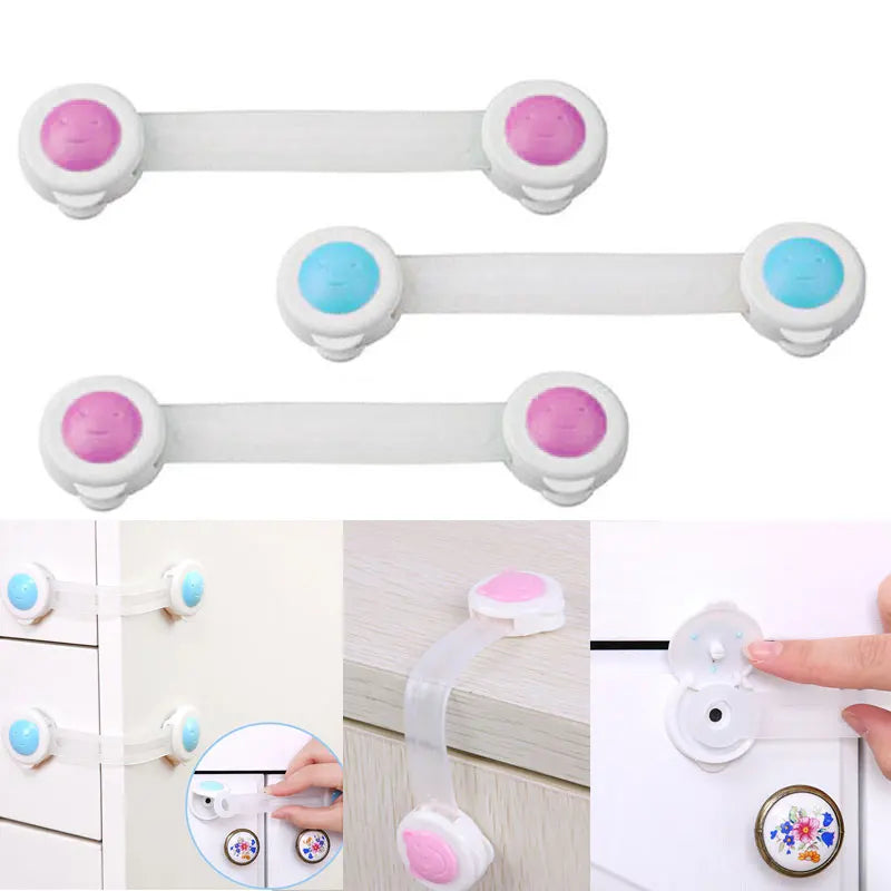 10Pcs Child Safety Cabinet Lock Baby Security Protector Door Fridge Blockers Plastic Lock for Cupboards Childproof