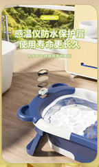 Household Newborn Baby Bath Tub Baby Can Sit and Lie Down Temperature-Sensing Bath Tub Bath Bucket Baby Folding Bath Tub