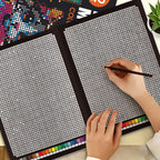 32 Themes DIY Art Painting Coloring Book for Adult, Interesting Grid Pattern Coloring Pages, Educational Activity Book