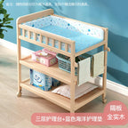 Diaper Changing Tables Solid Wood Baby Care Table Massage Bath Integrated Multifunctional Baby Bed Changing Table