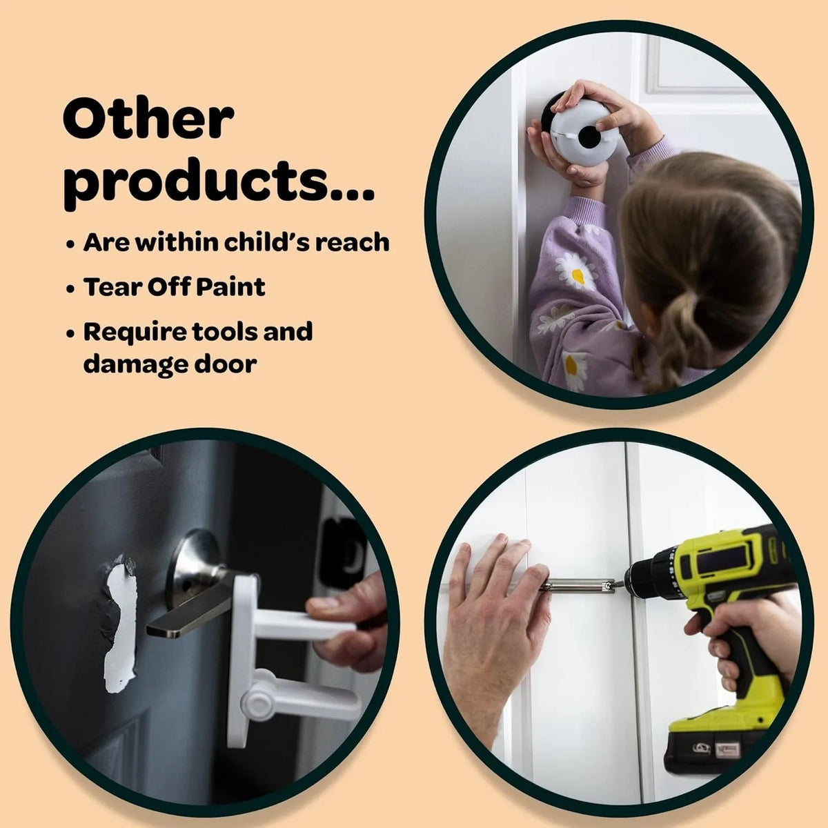 Baby Safety Lock Anti-Jamming Door Blocking Mechanism Safety Cabinet Lock Kids Security Childproof Safety Lock for Interior Door