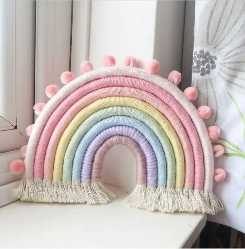 Ins Style Nordic Style Rainbow Home Children's Room Decoration Pendant Woven Rainbow Hanging Wall Hanging Pendant