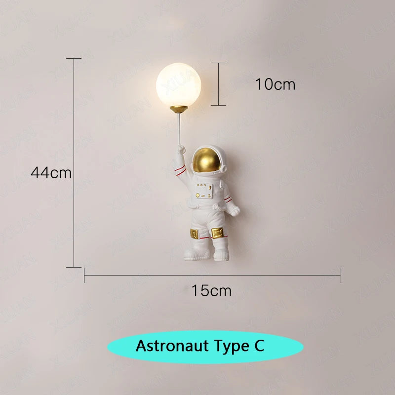 Nursery Room Children's Room Wall Light Resin Astronaut G9 Bulb Speaceman Boy Bedroom Bedside Night Lamps AC110V 220V