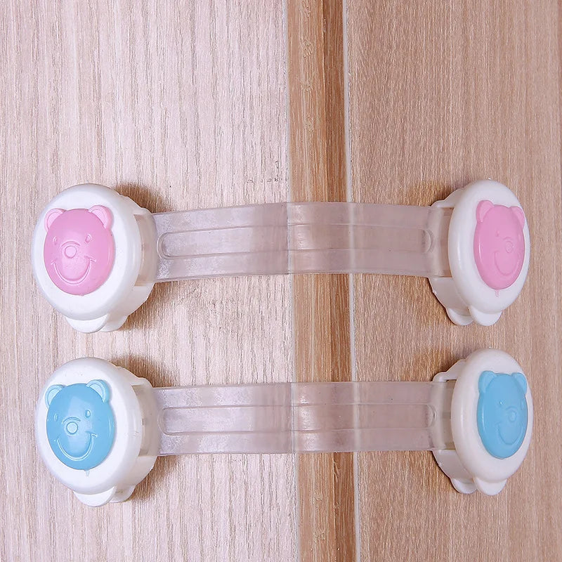 10Pcs Child Safety Cabinet Lock Baby Security Protector Door Fridge Blockers Plastic Lock for Cupboards Childproof
