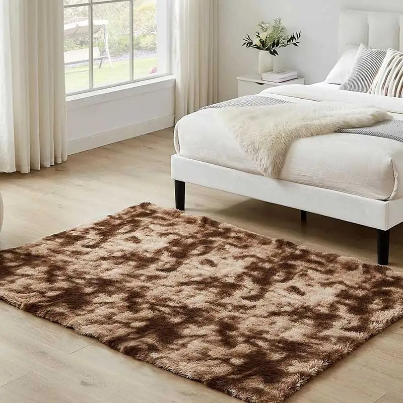 Furry Carpet Living Room Mat Modern Bedroom Nordic Style Decoration Carpet Large Size Black Gray White Non Slip Children's Rugs