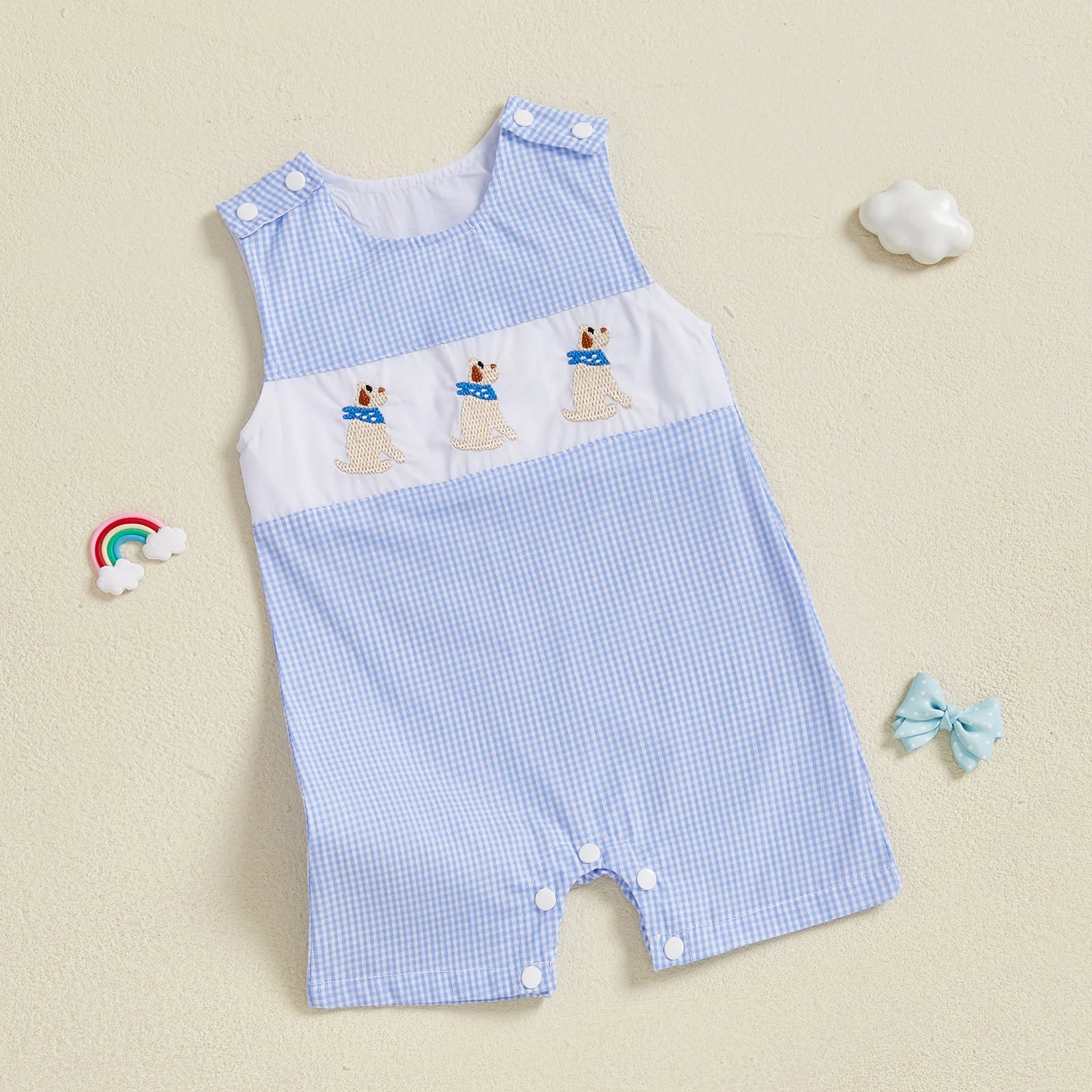 Baby Boy Embroidered Romper