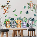 Boys Girls Room Decor Forest Animal Wall Stickers Charming Easy Apply Cartoon Themes