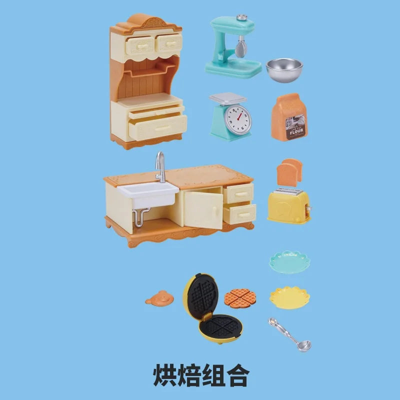 Miniature Items Dollhouse Furniture Accessories Living Room Bedroom Supermarket Shopping Games Family Interaction Doll Kids Toys