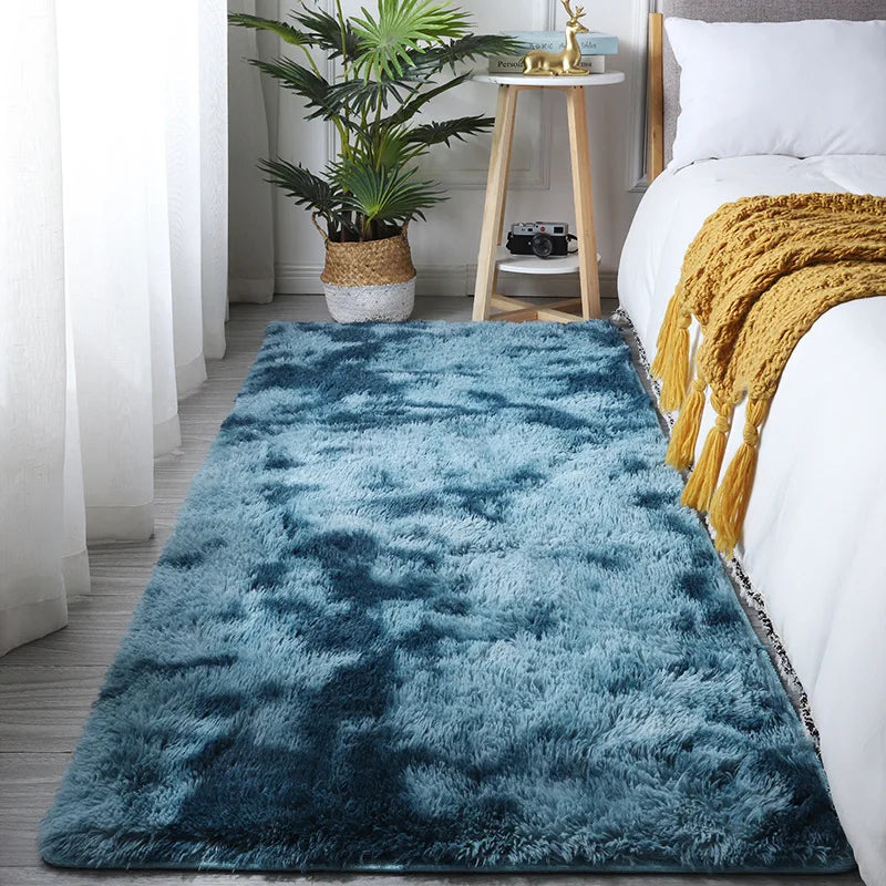 Furry Carpet Living Room Mat Modern Bedroom Nordic Style Decoration Carpet Large Size Black Gray White Non Slip Children's Rugs