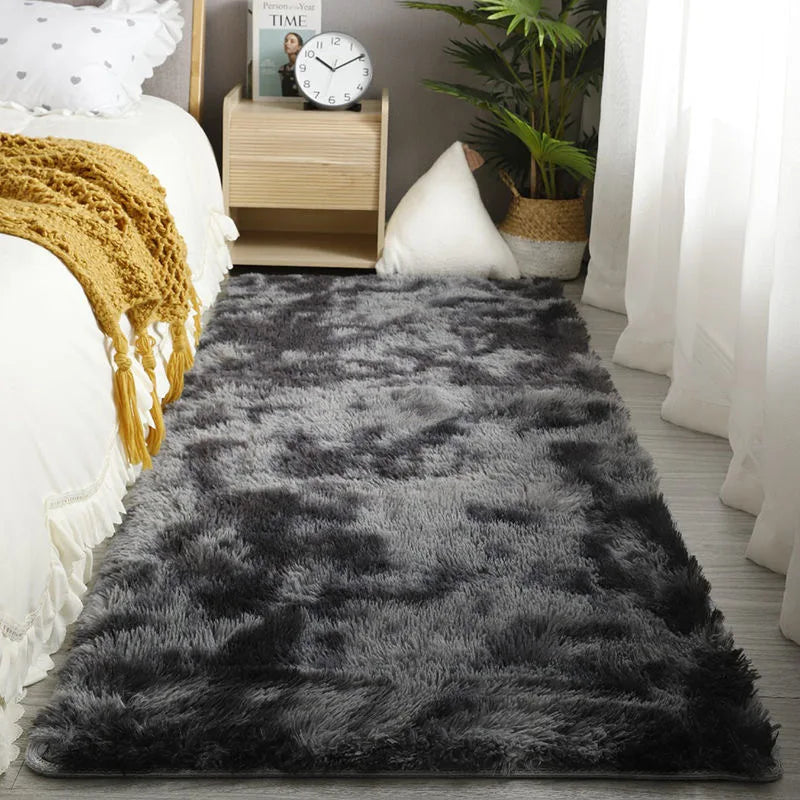 Furry Carpet Living Room Mat Modern Bedroom Nordic Style Decoration Carpet Large Size Black Gray White Non Slip Children's Rugs