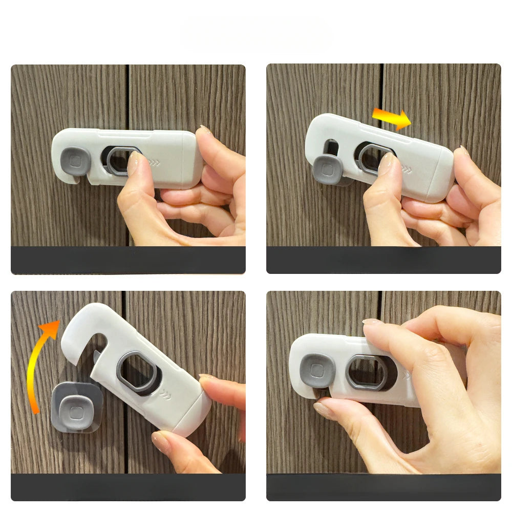 Child Safety Lock 2 Pack, No Tools Installation, Universal for Cabinets Drawers Fridge, Anti-Pinch Baby Proofing