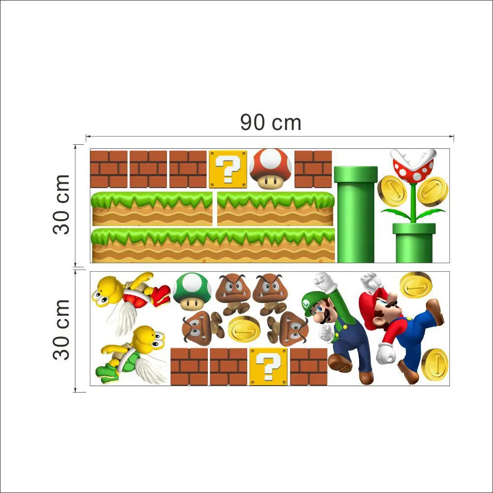 NEW Children favorite game wall decals super boys funny anime 3d vinyl stickers kids room nursery decoration cartoon poster
