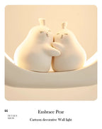 Cute Children's Room Girl Bedroom Wall Lamps Embrace Pear Lamp Creative Cream Style Princess Room Baby Room Bedside Wall Lights