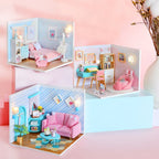 Baby House Kit Mini DIY Handmade 3D Puzzle Assembly MagicBuilding Model Toys, Home Bedroom Decoration With FurnitureWooden