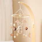 Wooden Rattles Toys Baby Crib Mobile Bed Bell Soft Felt Hot Balloon Newborn Music Bed Bell Hanging Toys Crib Bracket Baby Gifts