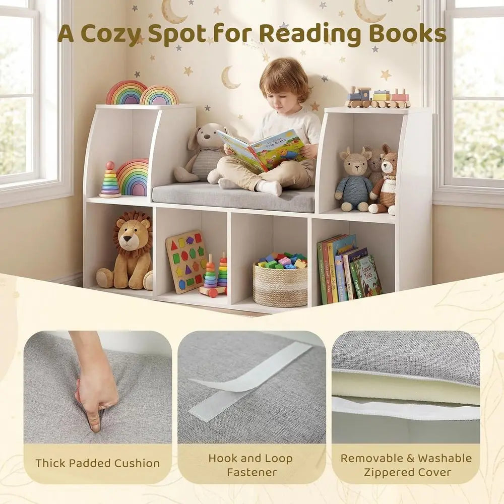 Kids Bookshelf with Reading Nook