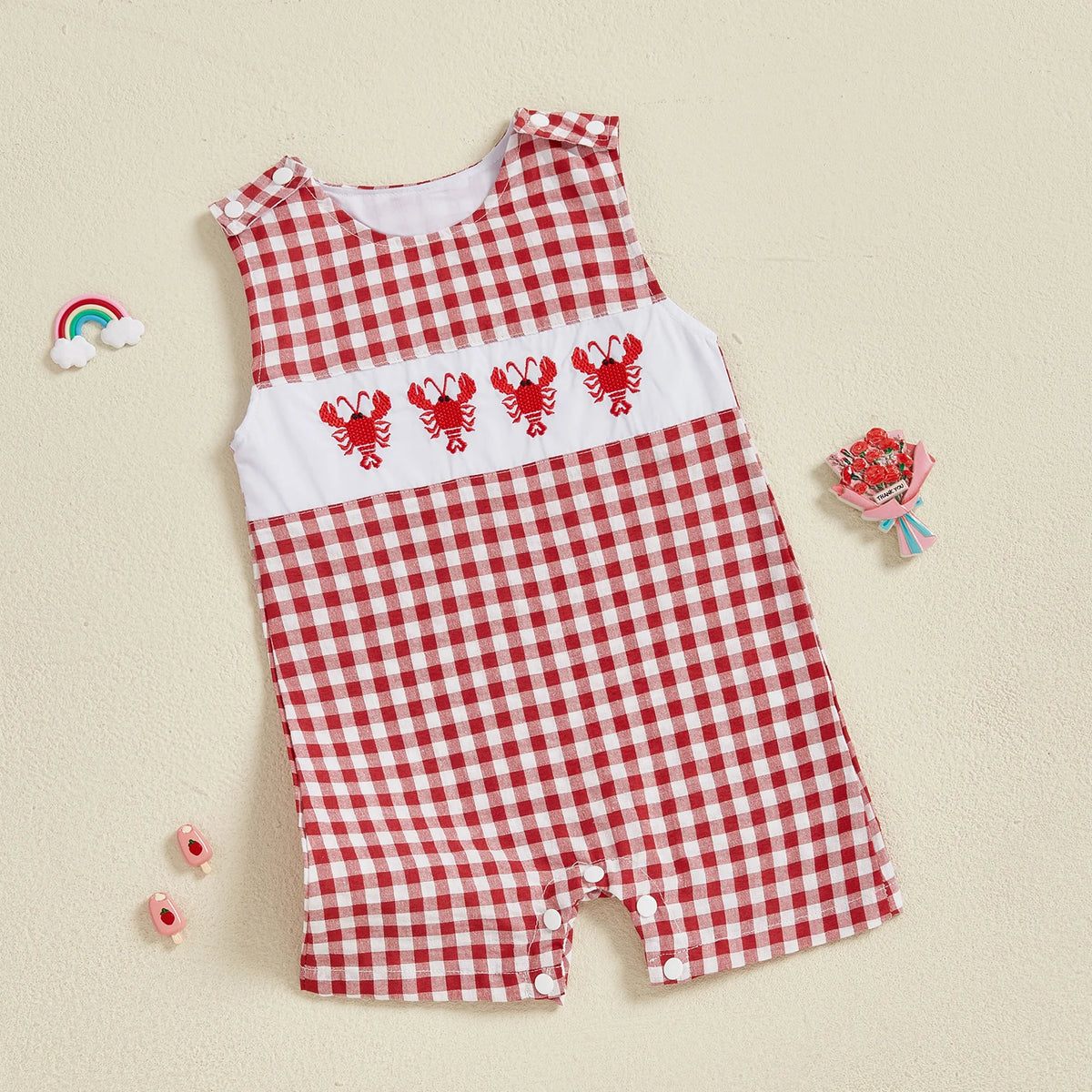 Baby Boy Embroidered Romper