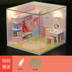Baby House Kit Mini DIY Handmade 3D Puzzle Assembly MagicBuilding Model Toys, Home Bedroom Decoration With FurnitureWooden