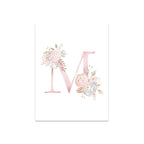 Baby Decoration Bedroom Child Posters Girl's Room Prints Nursery Pink Flower Wall Art Canvas Painting Pictures kids Room Decor