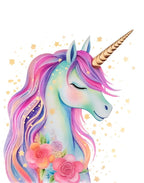 Pink Cartoon Cute Unicorn Nursery Girl Room Rainbow Art Poster Canvas Painting Wall Prints Picture Children Room Home Decor