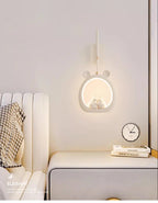 Cute Children's Room Girl Bedroom Wall Lamps Embrace Pear Lamp Creative Cream Style Princess Room Baby Room Bedside Wall Lights