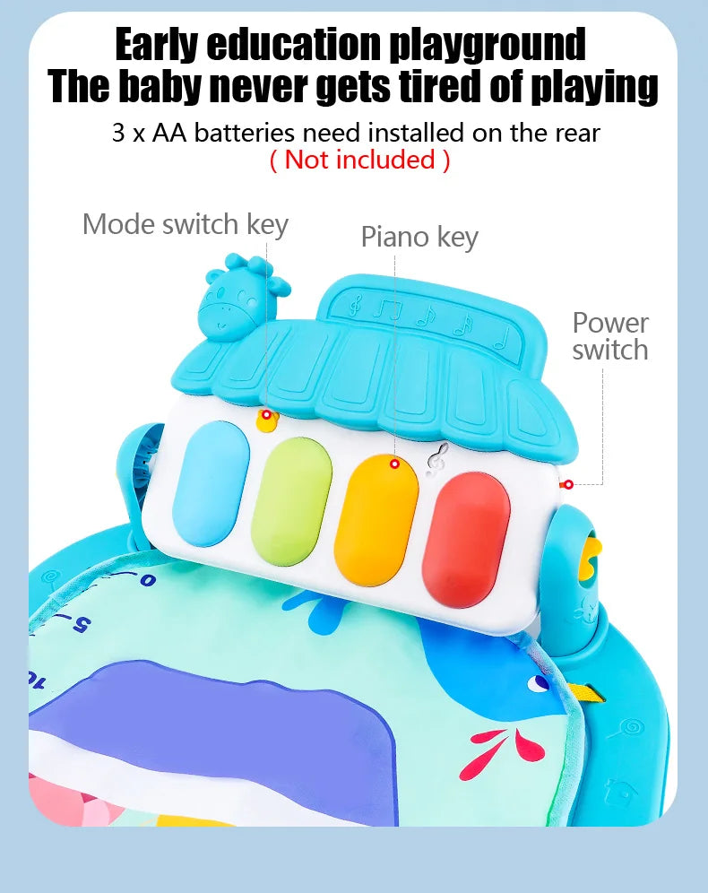 Baby Activity Gym with Piano & Play Mat