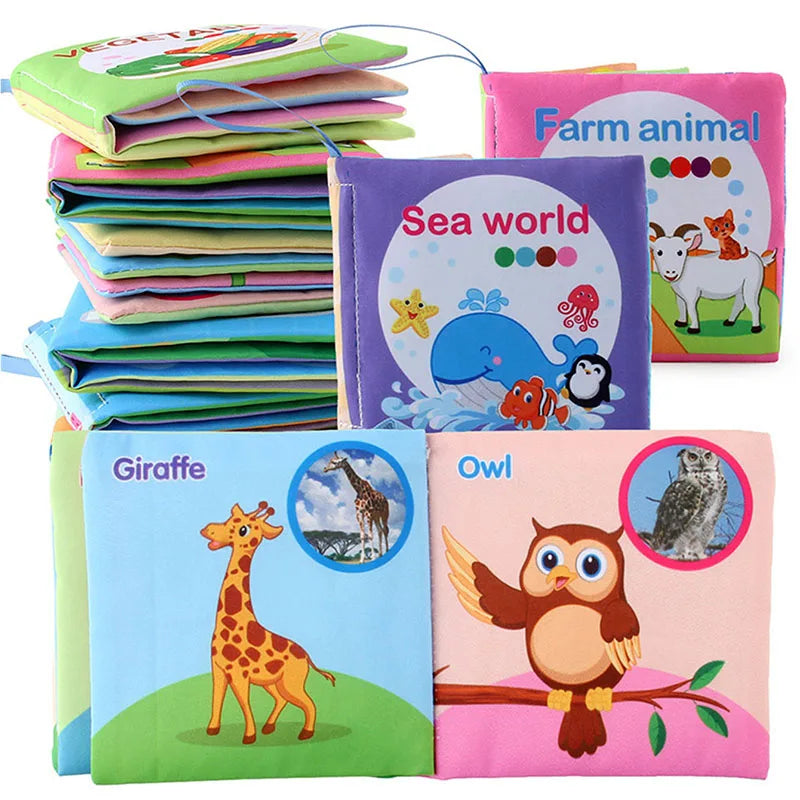 Baby Cloth Books – Animals, Fruits & Numbers
