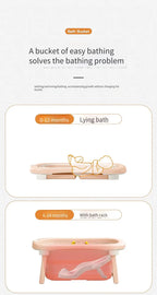 Foldable Baby Bathtub for Newborns & Toddlers – Space-Saving Bath Tub with Easy Storage Lightweight & Portable Design