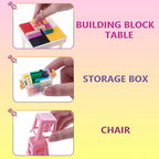 Miniature DIY Block Set Dollhouse Furniture Baby Crilb Rocking Horse Mini Building Blocks Storage Rack Play House Toy