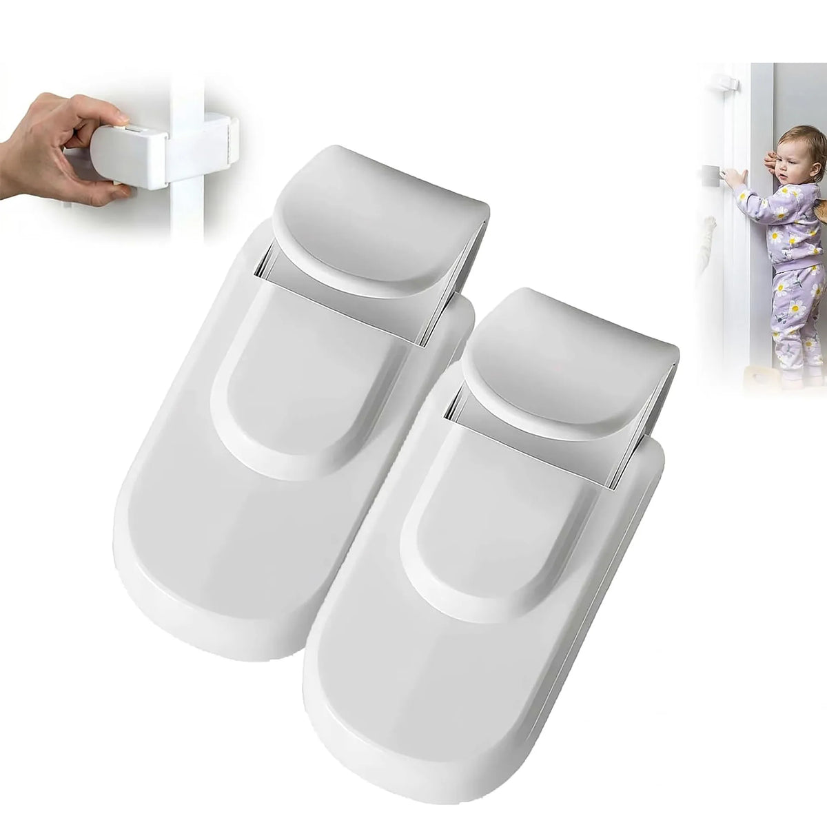 Baby Safety Lock Anti-Jamming Door Blocking Mechanism Safety Cabinet Lock Kids Security Childproof Safety Lock for Interior Door
