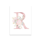 Baby Decoration Bedroom Child Posters Girl's Room Prints Nursery Pink Flower Wall Art Canvas Painting Pictures kids Room Decor
