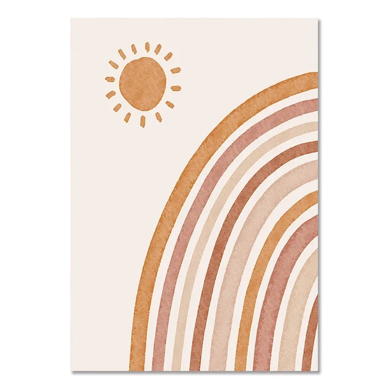 Nursery Wall Posters Sun Rainbow Canvas Painting Alphabet Print Number Poster Nordic Wall Art Pictures for Kids Room Decorati