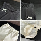 Baby Summer Clothes 2025 Children's Clothing Set Bow Black Sleeveless Vest Top+Pants Two-Piece Outfit Suits Casual Girls Clothes