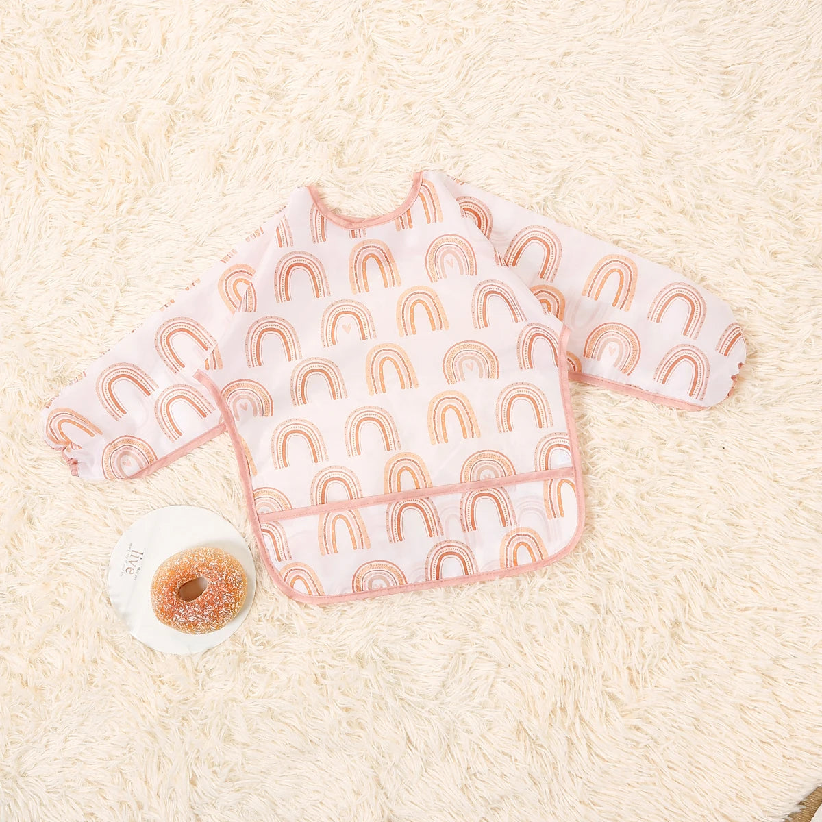 1 PC Waterproof Baby Feeding Bib  Boy Girl Painting Baby's Soft Waterproof Bib Child Meal Eating Apron with Long Sleeves