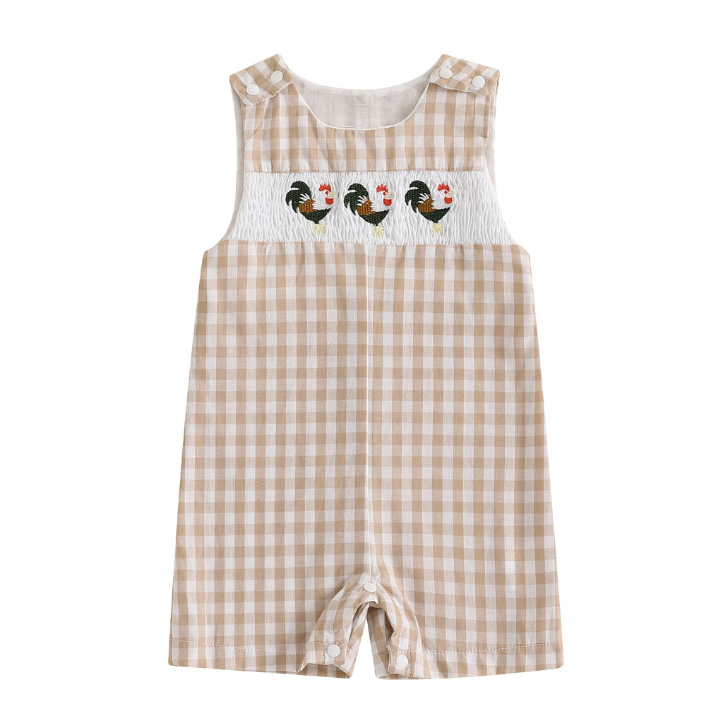 Baby Boy Embroidered Romper