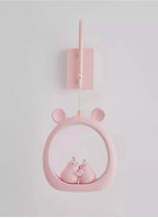 Cute Children's Room Girl Bedroom Wall Lamps Embrace Pear Lamp Creative Cream Style Princess Room Baby Room Bedside Wall Lights