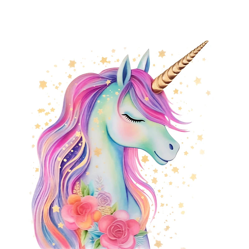 Cartoon Cute Unicorn Nursery Girl Room Pastel Rainbow Art Poster Canvas Painting Wall Prints Picture Children Room Home Decor