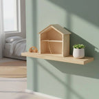 Wooden Children Assembly House Paintable DIY Small Cabin Decor Miniature Dollhouse Furniture for Kids
